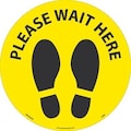 Nmc Please Wait Footprint Walk On Floor Sign, WFS83AYL10 WFS83AYL10